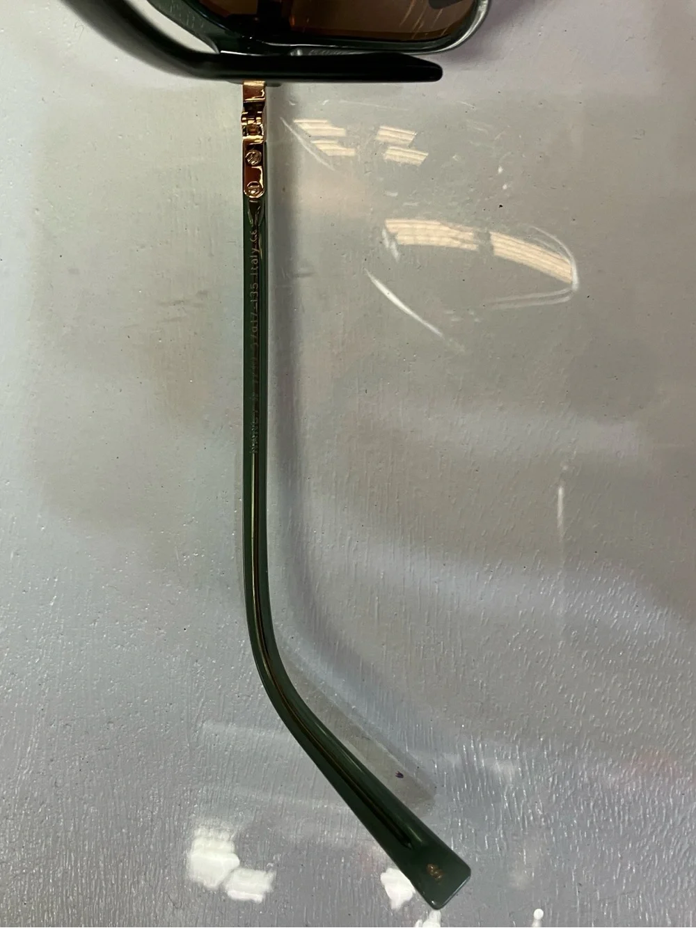 Warby Parker Palm Crystal Green Nancy Sunglasses with Polished Gold